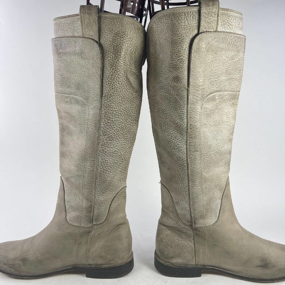 Frye Women's Paige Tall Leather Riding boots US 7.5 Beige Leather Knee-High Boot - Picture 3 of 16